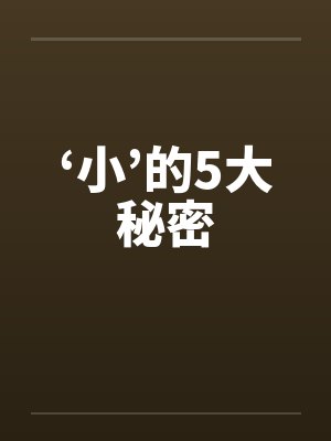 ‘小’的5大秘密封面