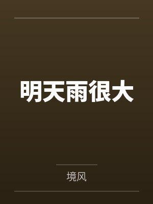 明天雨很大by境风封面